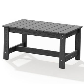 Hank Outdoor Patio HDPE Widened Rectangle Coffee Table
