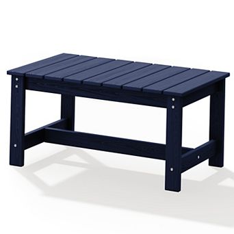 Hank Outdoor Patio HDPE Widened Rectangle Coffee Table