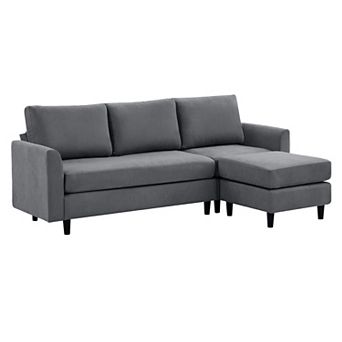 Ice Velvet Sectional High Sofa with a Removable Ottoman- 4 Seats