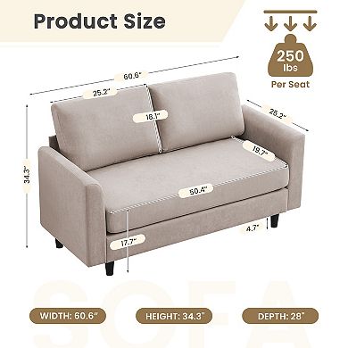 Ice Velvet Sectional Sofa - Loveseats