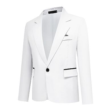 Men's Slim-Fit Single-Button Blazer - Casual Business Sport Coat for Everyday Versatility