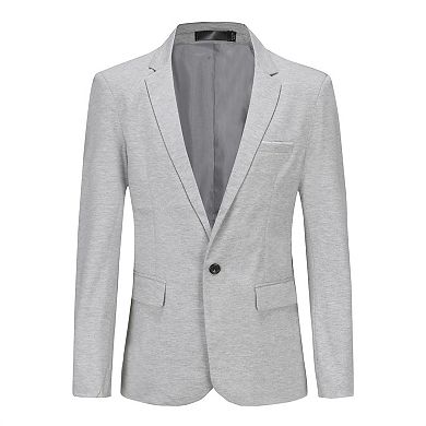 Men's Tailored 1-Button Blazer - Slim Fit for Wedding & Office