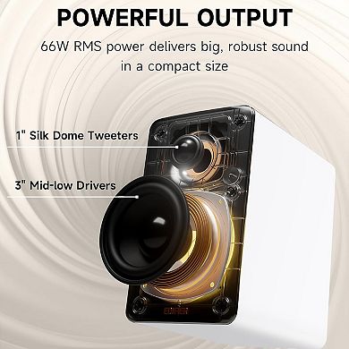 Edifier Bluetooth Bookshelf Speakers, Hi-Res Audio & Hi-Res Wireless Audio Computer Speakers, M60