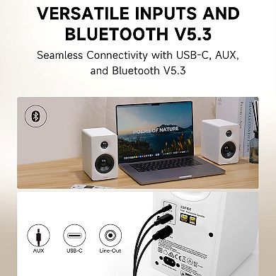 Edifier Bluetooth Bookshelf Speakers, Hi-Res Audio & Hi-Res Wireless Audio Computer Speakers, M60