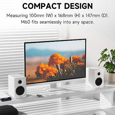 Edifier Bluetooth Bookshelf Speakers, Hi-Res Audio & Hi-Res Wireless Audio Computer Speakers, M60