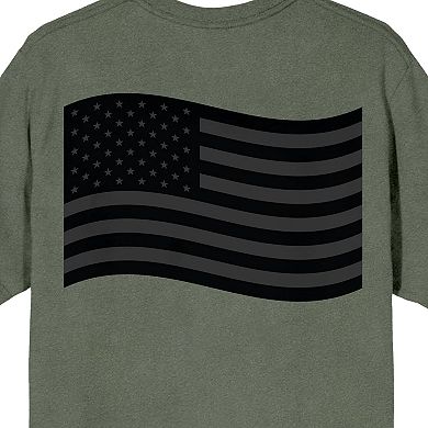 Men's Wavy American Flag Graphic Tee