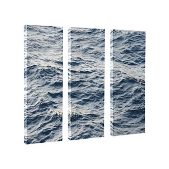 Coastal Ocean Waves Canvas Wall Art Set by The Creative Bunch Studio 3 pc 12x28