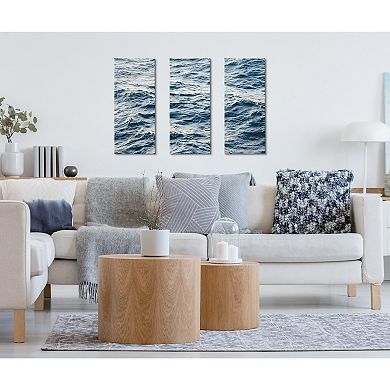 Coastal Ocean Waves Canvas Wall Art Set by The Creative Bunch Studio 3 Piece 12x28