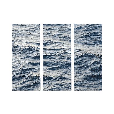 Coastal Ocean Waves Canvas Wall Art Set by The Creative Bunch Studio 3 Piece 12x28