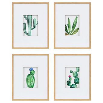 Liev Succulent Framed Print Art Set by Maja Mitrovic 4 pc 11x14 matted to 5x7