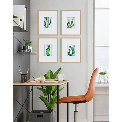Liev Succulent Framed Print Art Set by Maja Mitrovic 4 Piece 11x14 matted to 5x7