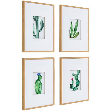 Liev Succulent Framed Print Art Set by Maja Mitrovic 4 Piece 11x14 matted to 5x7