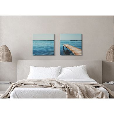 Etang de Thau Canvas Art Set by Laura Evans 2 Piece 20x20