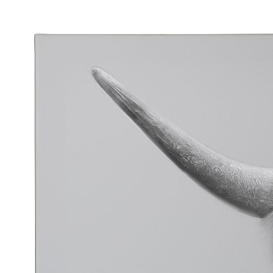 Hey Dude Highland Cow Gray Canvas by The Creative Bunch Studio 2 Piece 20x20