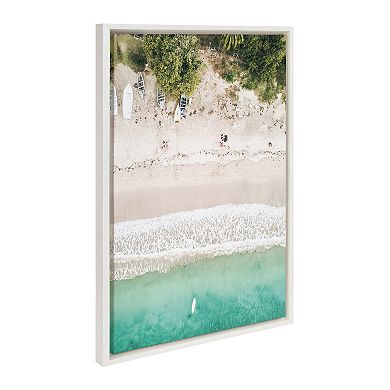 Sylvie Tropical Beach Framed Canvas Set