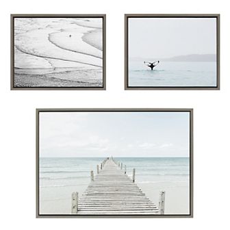 Sylvie Ocean Beach Framed Canvas Set