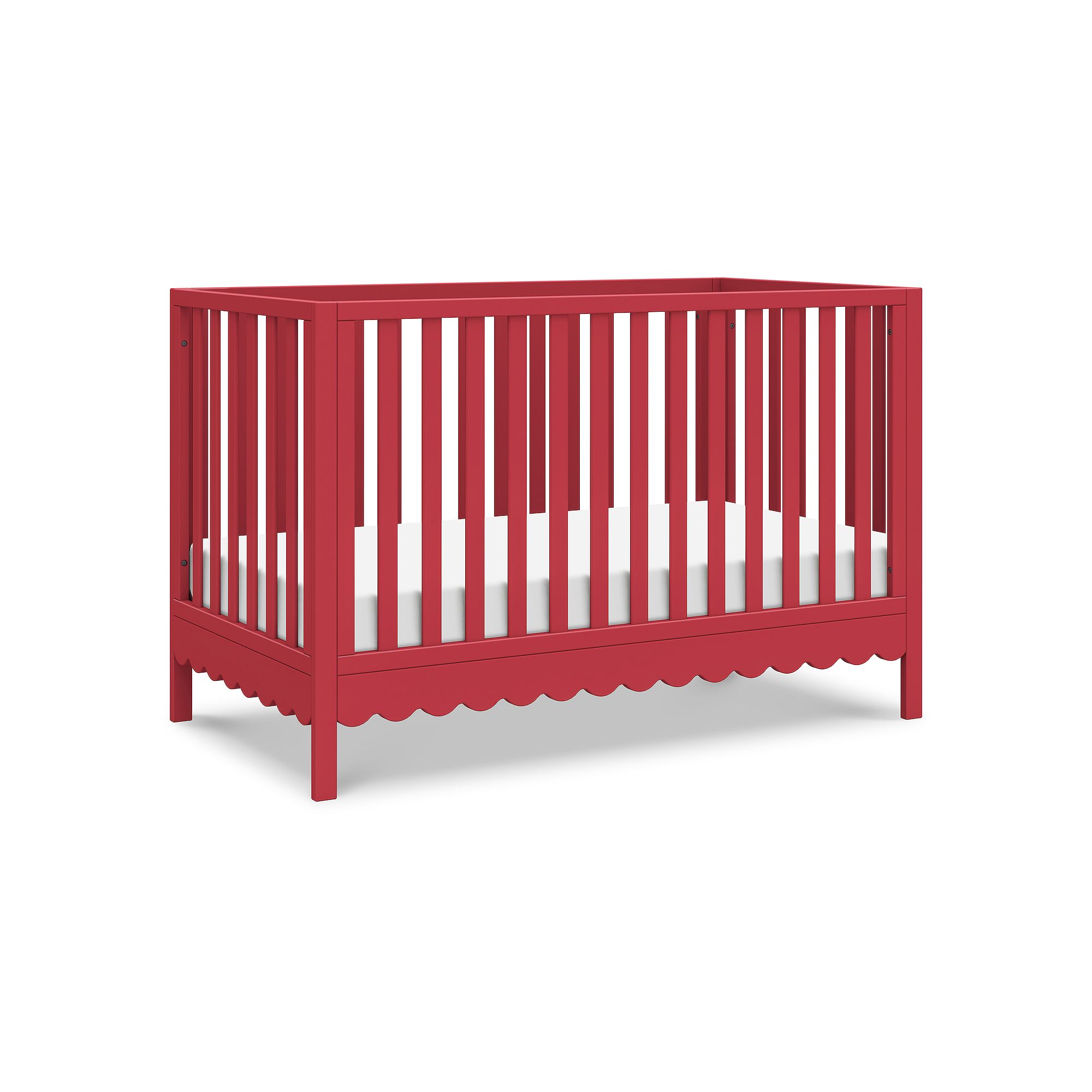DaVinci Sammy Scalloped Bottom 4-in-1 Convertible Crib, Strawberry Red