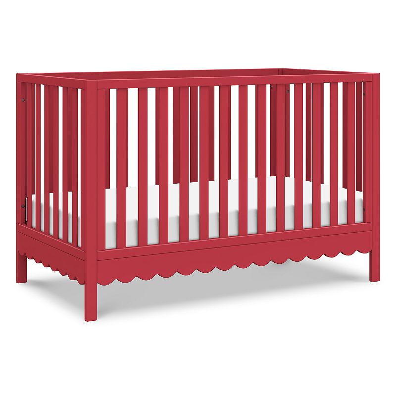 DaVinci Sammy Scalloped Bottom 4-in-1 Convertible Crib, Strawberry Red