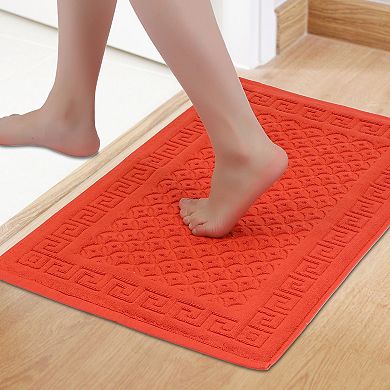 1 Pcs Cotton Bath Mat, Soft Bathroom Rug Absorbent Floor Towel Mats for Hotel Spa Bathtub