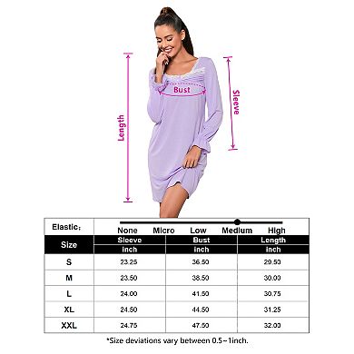 Ladies Pajamas lace square neck pleated nightgown puffy Sleeve Victorian dress