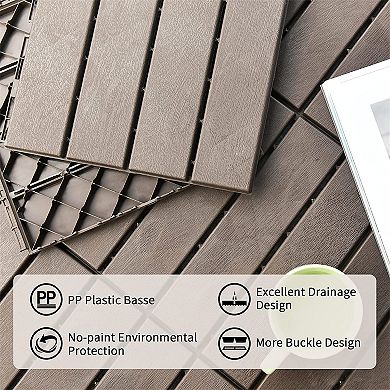 Mondawe 12 "x12" Outdoor Terrace Interlocking Floor Tiles,Open Drainage, Anti Slip