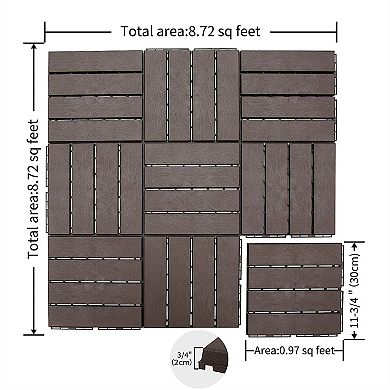 Mondawe 12 "x12" Outdoor Terrace Interlocking Floor Tiles,Open Drainage, Anti Slip