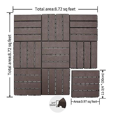 Mondawe 12 "x12" Outdoor Terrace Interlocking Floor Tiles,Open Drainage, Anti Slip