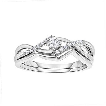 10k White Gold 1/6 Carat T.W. Diamond Bridal Ring Set