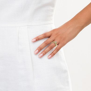 14k Gold 3/8 Carat T.W. Diamond Bridal Ring Set
