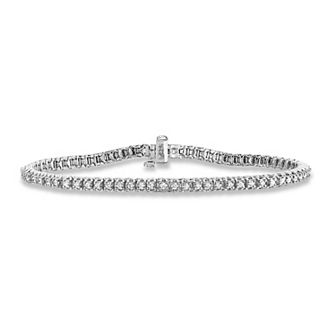10k White Gold 1 Carat T.W. Diamond Bracelet