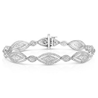 Sterling Silver 2 Carat T.W. Diamond Bracelet