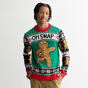 Men's "OH SNAP" Gingerbread Christmas Sweater