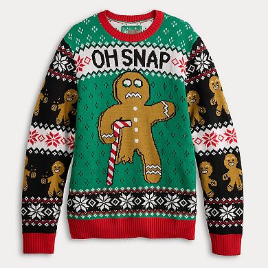 Men's "OH SNAP" Gingerbread Christmas Sweater
