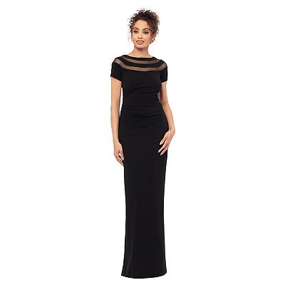 elegant classy scuba dress styles with sleeves Short Puff Sleeve Scuba Midi Dress with Side Cascade main image 0