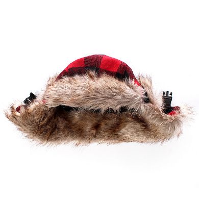 Boys Igloos Built Plaid Insulated Trapper Hat with Faux Fur Lining