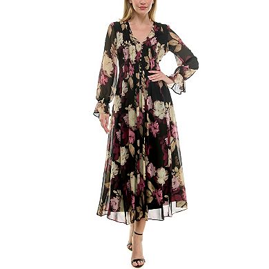 Women's Taylor Smocked Front V-Neck Maxi Dress