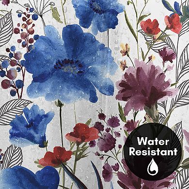 Americanflat Blue Floral Shower Curtain