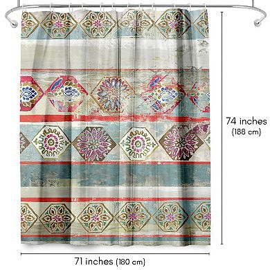 Americanflat Green Boho Shower Curtain
