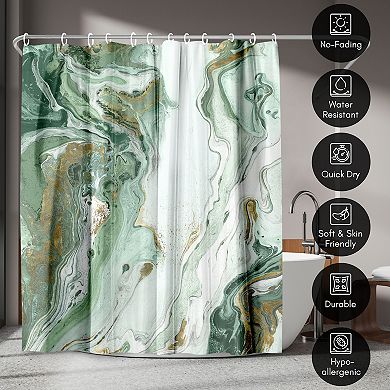 Americanflat Abstract Marble Green Shower Curtain