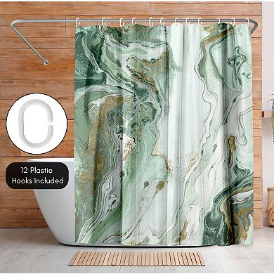 Americanflat Abstract Marble Green Shower Curtain