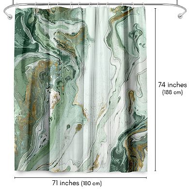 Americanflat Abstract Marble Green Shower Curtain