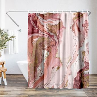 Americanflat Abstract Marble Red Shower Curtain