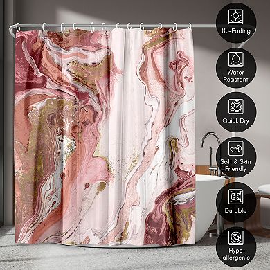 Americanflat Abstract Marble Red Shower Curtain