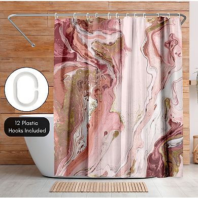 Americanflat Abstract Marble Red Shower Curtain