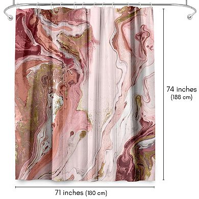 Americanflat Abstract Marble Red Shower Curtain