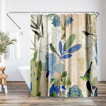 Americanflat Floral Sepia Flower Shower Curtain