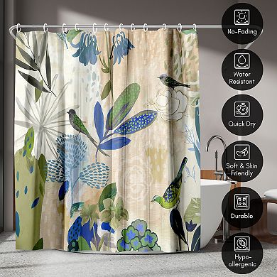 Americanflat Floral Sepia Flower Shower Curtain