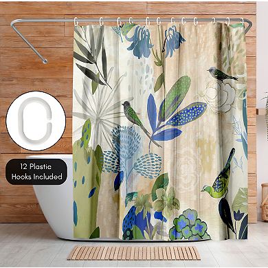 Americanflat Floral Sepia Flower Shower Curtain