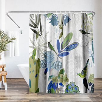 Americanflat Floral Blue Flower Shower Curtain