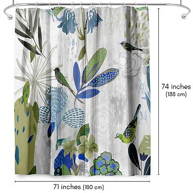 Americanflat Floral Blue Flower Shower Curtain